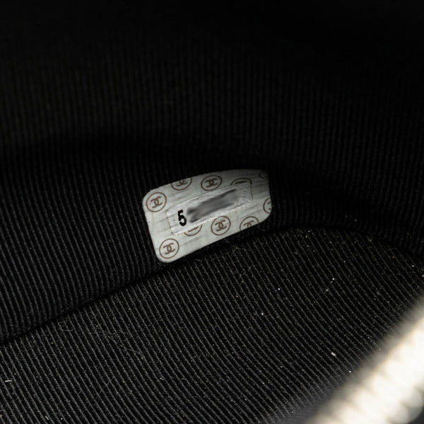 シャネル チョコバー ハンドバッグ グレー シルバー カーフレザー レディース CHANEL 【中古】