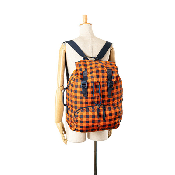 ルイ ヴィトン ダミエ アバンチュール  リュック バックパック N41188 オレンジ ネイビー ナイロン レザー レディース LOUIS VUITTON 【中古】