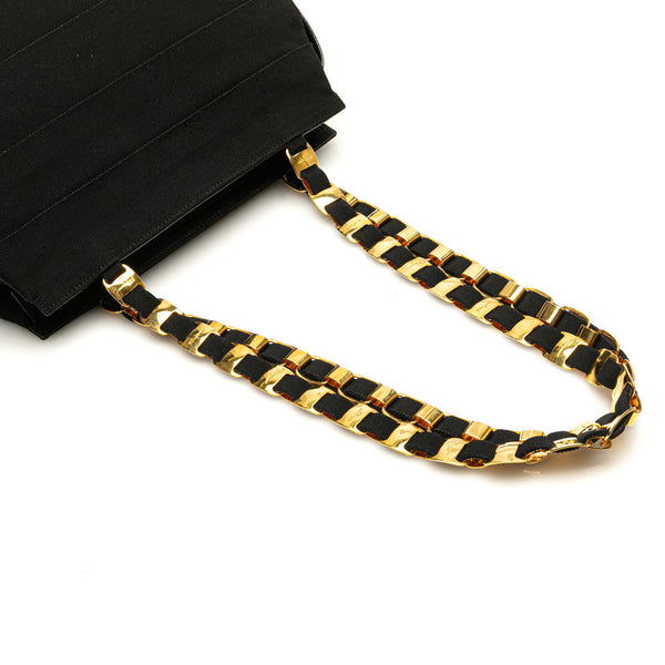 サルヴァトーレフェラガモ ヴァラ チェーン トートバッグ ショルダーバッグ AU-21 5252 ブラック キャンバス レザー レディース Salvatore Ferragamo 【中古】