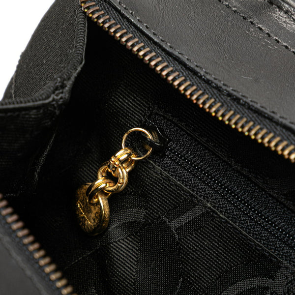 サルヴァトーレフェラガモ ヴァラ チェーン トートバッグ ショルダーバッグ AU-21 5252 ブラック キャンバス レザー レディース Salvatore Ferragamo 【中古】