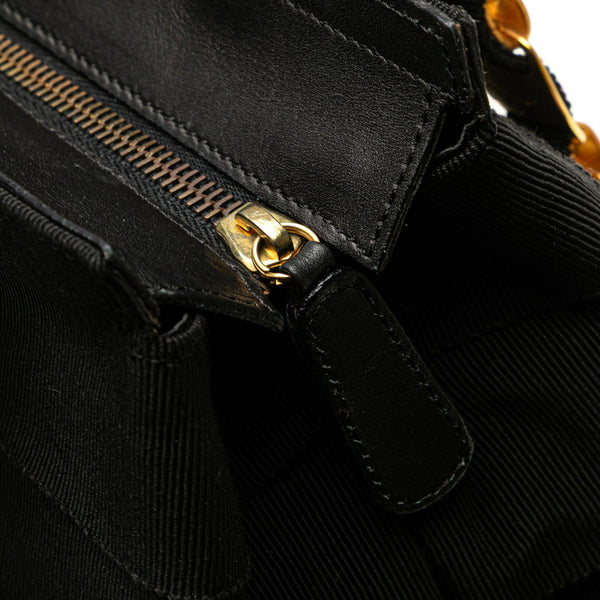 サルヴァトーレフェラガモ ヴァラ チェーン トートバッグ ショルダーバッグ AU-21 5252 ブラック キャンバス レザー レディース Salvatore Ferragamo 【中古】