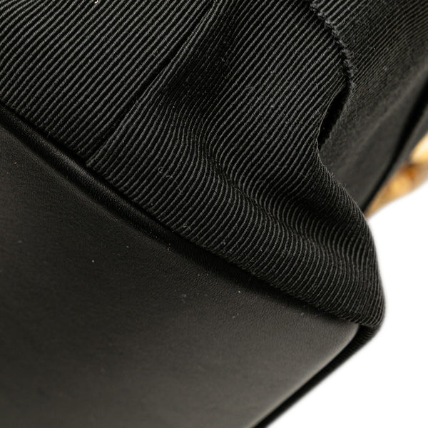 サルヴァトーレフェラガモ ヴァラ チェーン トートバッグ ショルダーバッグ AU-21 5252 ブラック キャンバス レザー レディース Salvatore Ferragamo 【中古】