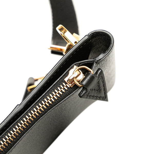ヴェルサーチェ メデューサ 斜め掛け ショルダーバッグ スマートフォンショルダー ブラック レザー レディース VERSACE 【中古】