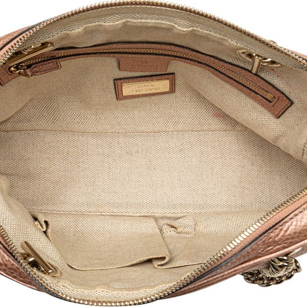 グッチ ソーホー インターロッキングG タッセル チェーン ショルダーバッグ 308983 ピンク ゴールド レザー レディース GUCCI 【中古】