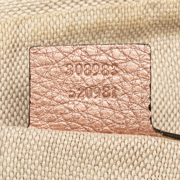 グッチ ソーホー インターロッキングG タッセル チェーン ショルダーバッグ 308983 ピンク ゴールド レザー レディース GUCCI 【中古】