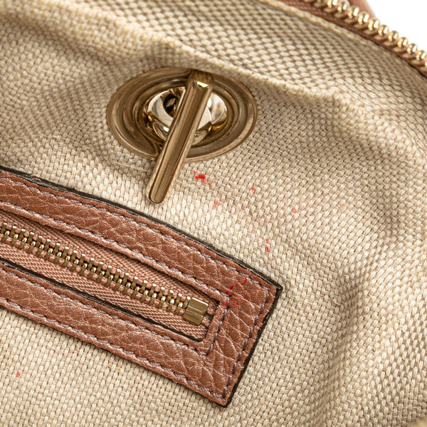 グッチ ソーホー インターロッキングG タッセル チェーン ショルダーバッグ 308983 ピンク ゴールド レザー レディース GUCCI 【中古】