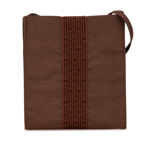 エルメス エールライン ポシェット ショルダーバッグ ブラウン キャンバス レディース HERMES 【中古】