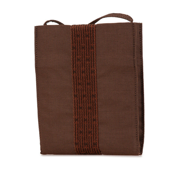エルメス エールライン ポシェット ショルダーバッグ ブラウン キャンバス レディース HERMES 【中古】
