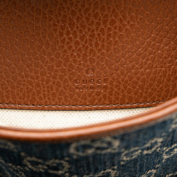 グッチ GGデニム ジャッキー 1961 ハンドバッグ ショルダーバッグ 2WAY 637092 ブルー ブラウン デニム レザー レディース GUCCI 【中古】