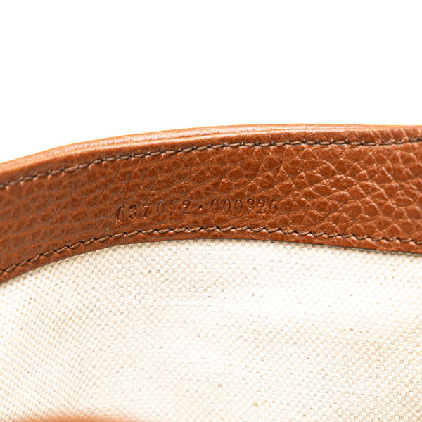 グッチ GGデニム ジャッキー 1961 ハンドバッグ ショルダーバッグ 2WAY 637092 ブルー ブラウン デニム レザー レディース GUCCI 【中古】