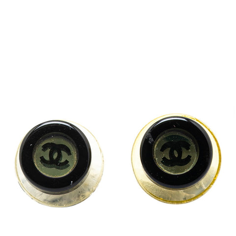 シャネル ココマーク ピアス シルバー ブラック プラスチック レディース CHANEL 【中古】