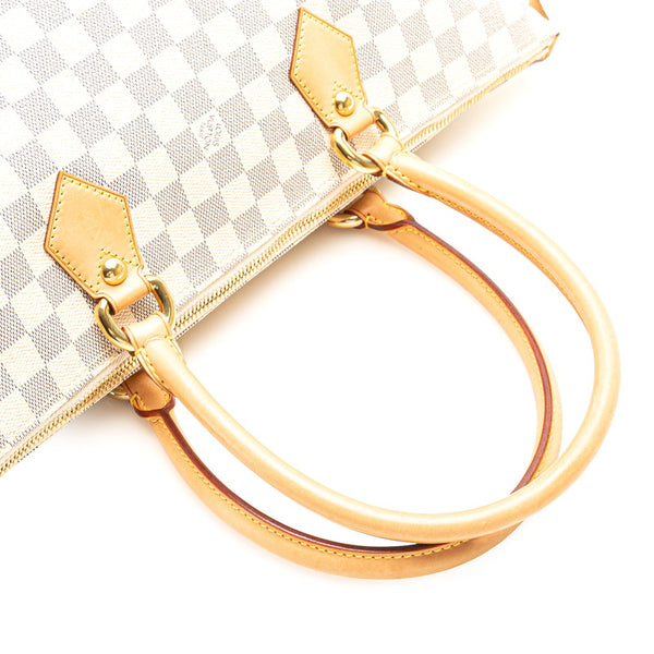ルイ ヴィトン ダミエ アズール サレヤMM トートバッグ ショルダーバッグ N51185 ホワイト PVC レザー レディース LOUIS VUITTON 【中古】