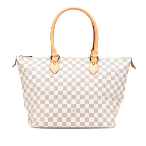 ルイ ヴィトン ダミエ アズール サレヤMM トートバッグ ショルダーバッグ N51185 ホワイト PVC レザー レディース LOUIS VUITTON 【中古】