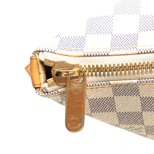ルイ ヴィトン ダミエ アズール サレヤMM トートバッグ ショルダーバッグ N51185 ホワイト PVC レザー レディース LOUIS VUITTON 【中古】