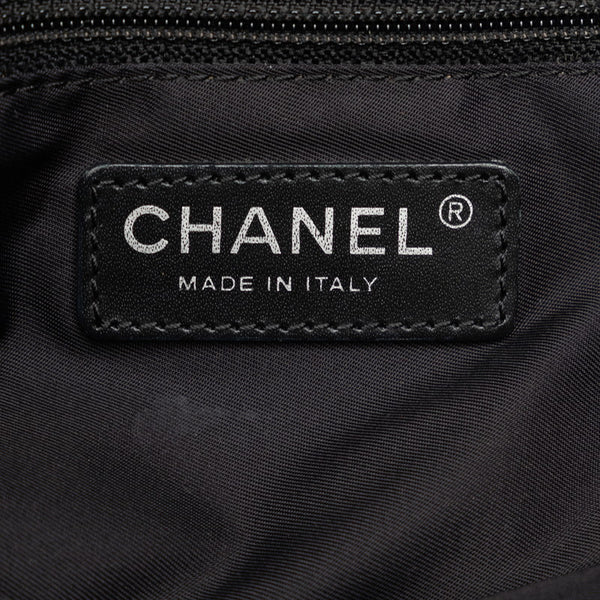 シャネル ニュートラベルラインPM トートバッグ ハンドバッグ ブラウン ブラック ナイロン レザー レディース CHANEL 【中古】