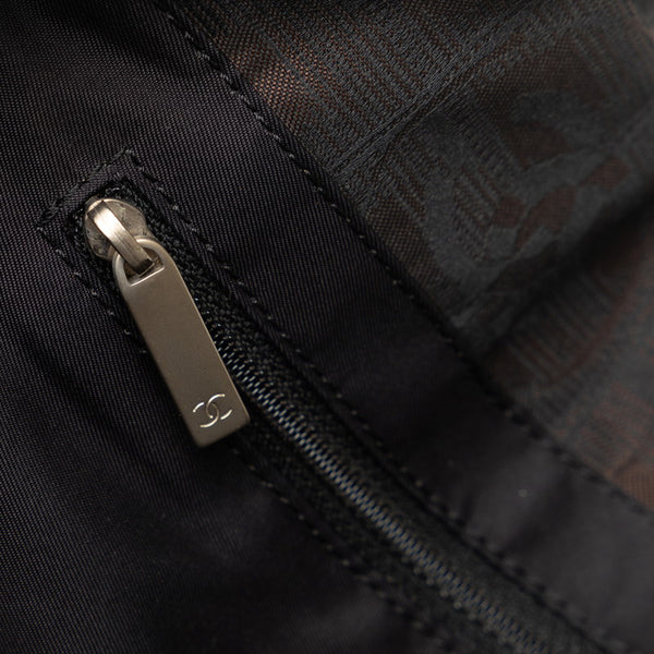 シャネル ニュートラベルラインPM トートバッグ ハンドバッグ ブラウン ブラック ナイロン レザー レディース CHANEL 【中古】