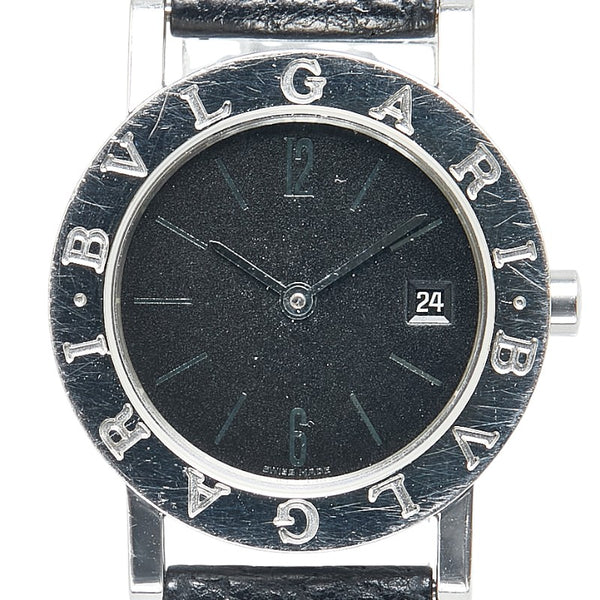 ブルガリ ブルガリブルガリ 腕時計 BB26SLD クオーツ ブラック文字盤 ステンレススチール レザー レディース BVLGARI 【中古】