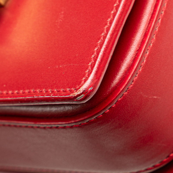 サンローラン クラシック ルル 斜め掛け ミニショルダーバッグ  318249 レッド レザー レディース SAINT LAURENT 【中古】