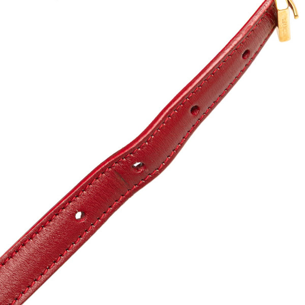 サンローラン クラシック ルル 斜め掛け ミニショルダーバッグ  318249 レッド レザー レディース SAINT LAURENT 【中古】