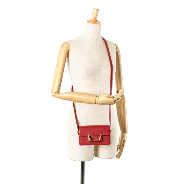 サンローラン クラシック ルル 斜め掛け ミニショルダーバッグ  318249 レッド レザー レディース SAINT LAURENT 【中古】