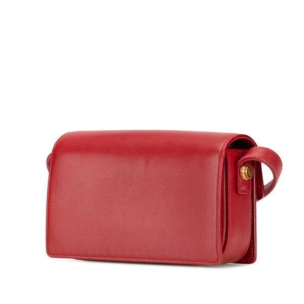 サンローラン クラシック ルル 斜め掛け ミニショルダーバッグ  318249 レッド レザー レディース SAINT LAURENT 【中古】