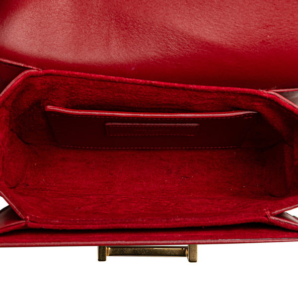 サンローラン クラシック ルル 斜め掛け ミニショルダーバッグ  318249 レッド レザー レディース SAINT LAURENT 【中古】