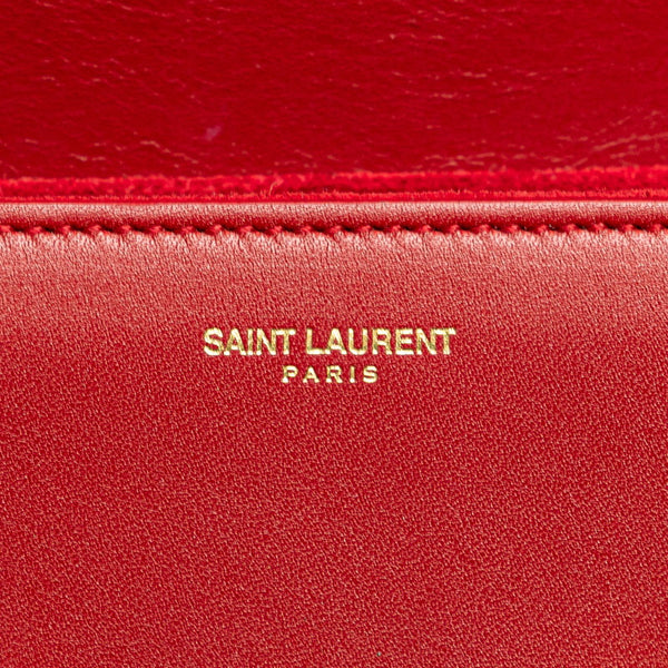 サンローラン クラシック ルル 斜め掛け ミニショルダーバッグ  318249 レッド レザー レディース SAINT LAURENT 【中古】