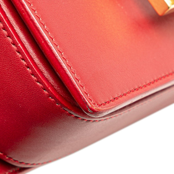 サンローラン クラシック ルル 斜め掛け ミニショルダーバッグ  318249 レッド レザー レディース SAINT LAURENT 【中古】