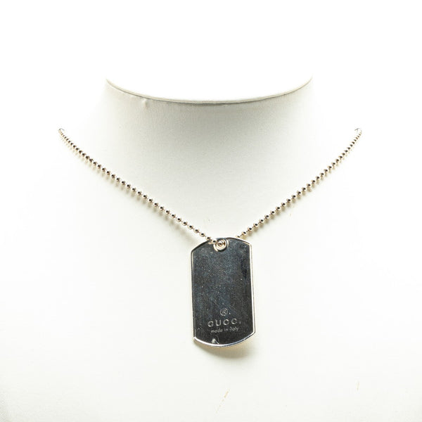 グッチ ドッグタグ プレート ネックレス SV925 シルバー レディース GUCCI 【中古】