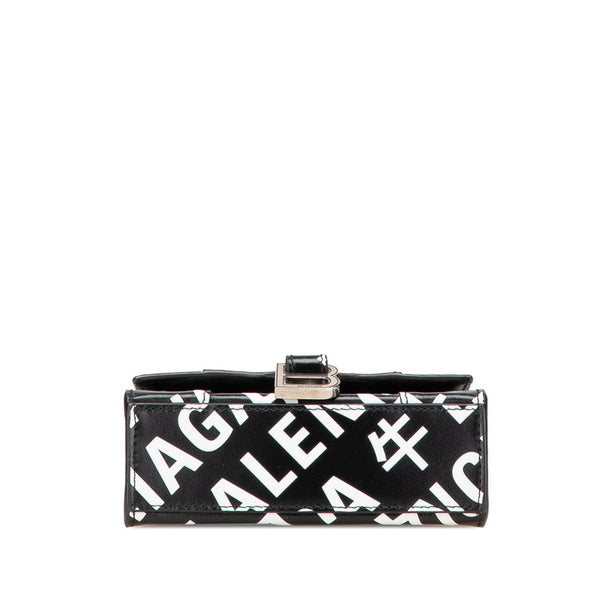 バレンシアガ アワーグラスXS ミニ ショルダーバッグ ハンドバッグ 2WAY ブラック ホワイト レザー レディース BALENCIAGA 【中古】