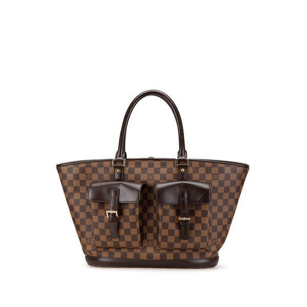 ルイ ヴィトン ダミエ マノスクGM トートバッグ N51120 ブラウン PVC レザー レディース LOUIS VUITTON 【中古】