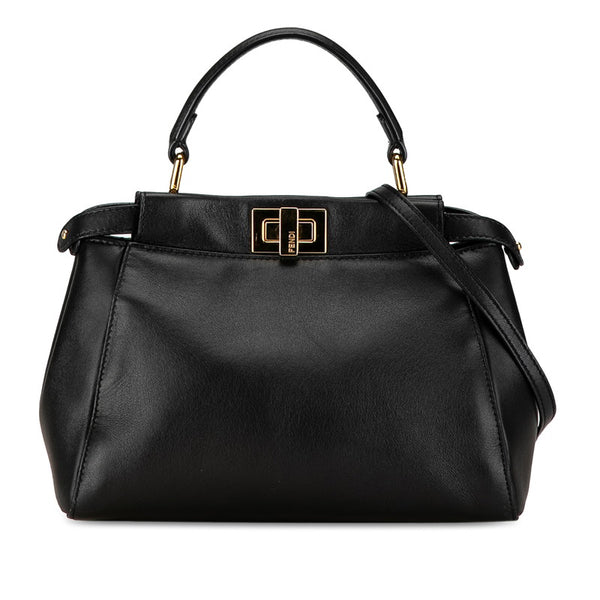 フェンディ ピーカブー ミニ ハンドバッグ ショルダーバッグ 2WAY 8BN244 ブラック レザー レディース FENDI 【中古】