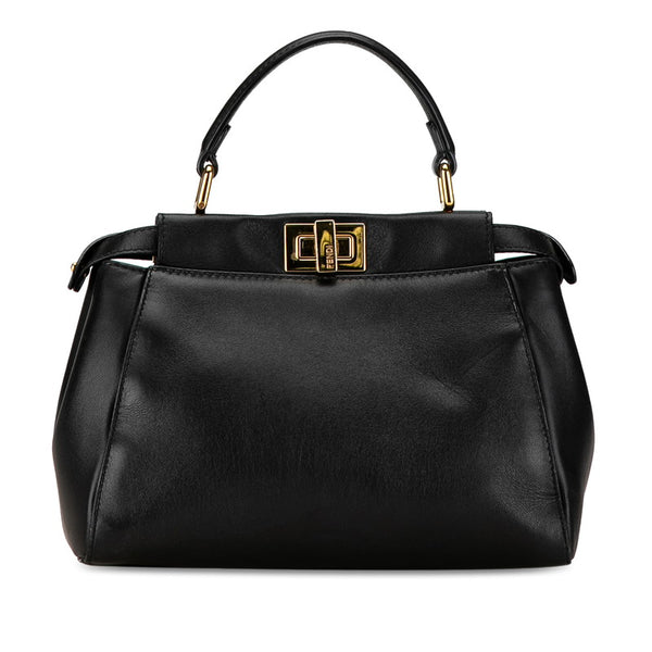 フェンディ ピーカブー ミニ ハンドバッグ ショルダーバッグ 2WAY 8BN244 ブラック レザー レディース FENDI 【中古】