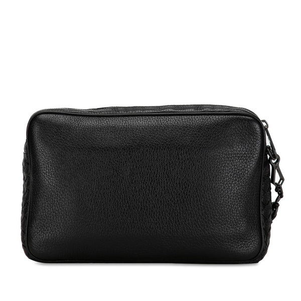 ボッテガヴェネタ イントレチャート クラッチバッグ ブラック レザー レディース BOTTEGAVENETA 【中古】