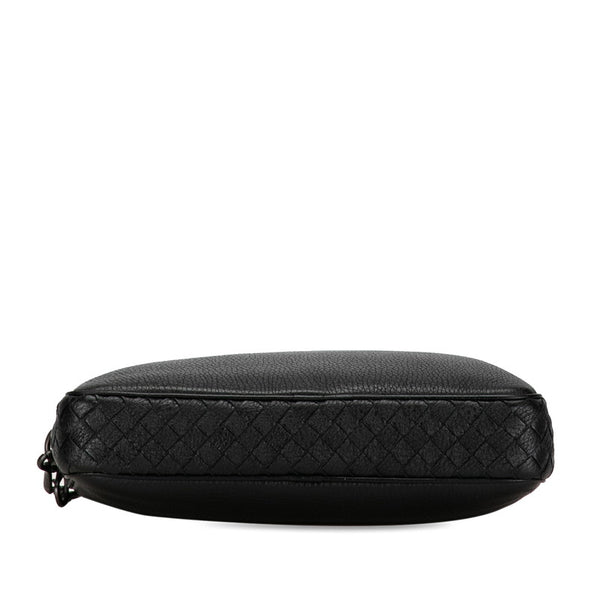 ボッテガヴェネタ イントレチャート クラッチバッグ ブラック レザー レディース BOTTEGAVENETA 【中古】