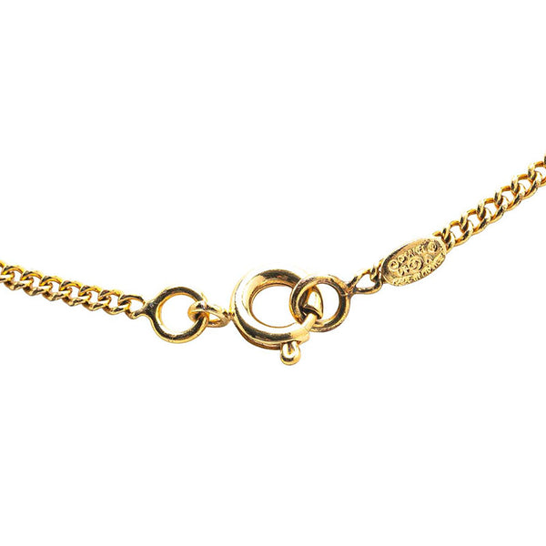 シャネル ココマーク ネックレス ゴールド ブラック メッキ レディース CHANEL 【中古】