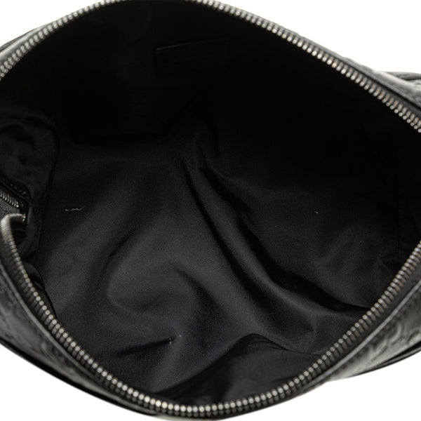 グッチ グッチシマ クラッチバッグ セカンドバッグ 162792 ブラック ナイロン レザー レディース GUCCI 【中古】