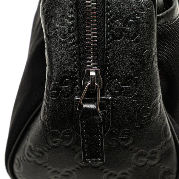 グッチ グッチシマ クラッチバッグ セカンドバッグ 162792 ブラック ナイロン レザー レディース GUCCI 【中古】