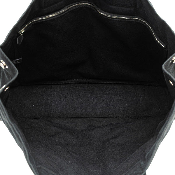 エルメス フールトゥトートMM トートバッグ ブラック キャンバス レザー レディース HERMES 【中古】