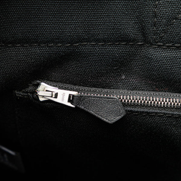 エルメス フールトゥトートMM トートバッグ ブラック キャンバス レザー レディース HERMES 【中古】