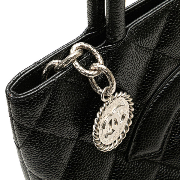 シャネル ココマーク マトラッセ 復刻トート トートバッグ ブラック キャビアスキン レディース CHANEL 【中古】