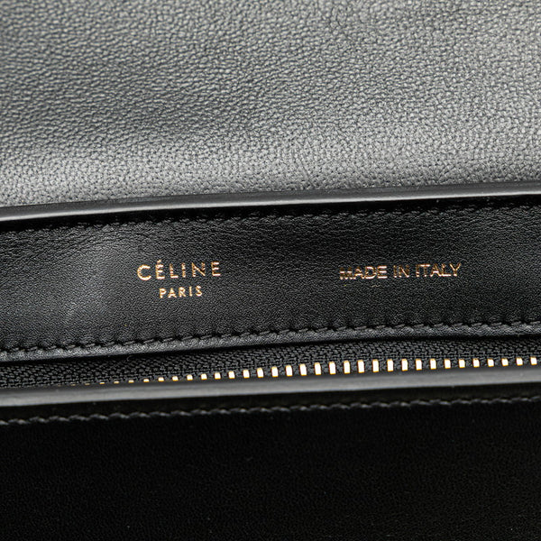 セリーヌ トラペーズ トリコロール ハンドバッグ ショルダーバッグ 2WAY イエロー ブラック ブルー レザー レディース CELINE 【中古】