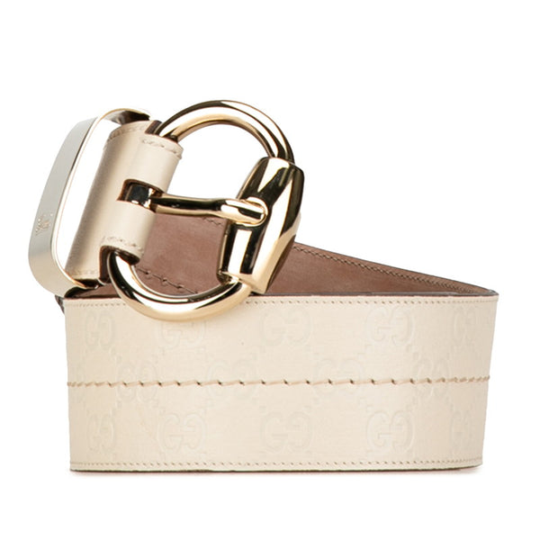 グッチ グッチシマ ベルト サイズ：85/34 181465 ホワイト レザー レディース GUCCI 【中古】