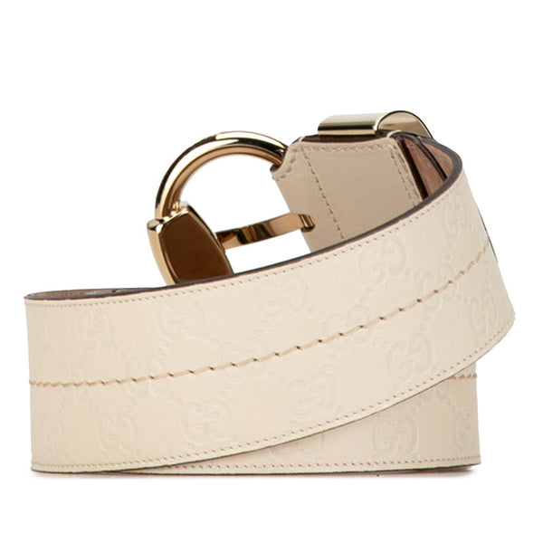 グッチ グッチシマ ベルト サイズ：85/34 181465 ホワイト レザー レディース GUCCI 【中古】