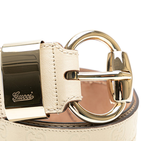 グッチ グッチシマ ベルト サイズ：85/34 181465 ホワイト レザー レディース GUCCI 【中古】