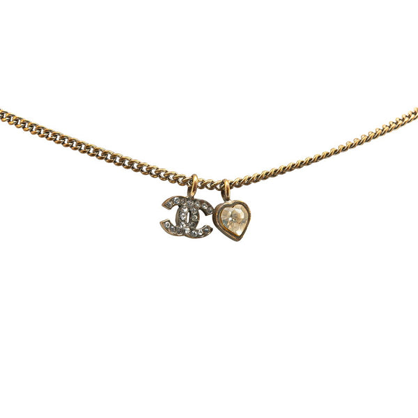 シャネル ココマーク ハート モチーフ ネックレス ゴールド メッキ レディース CHANEL 【中古】