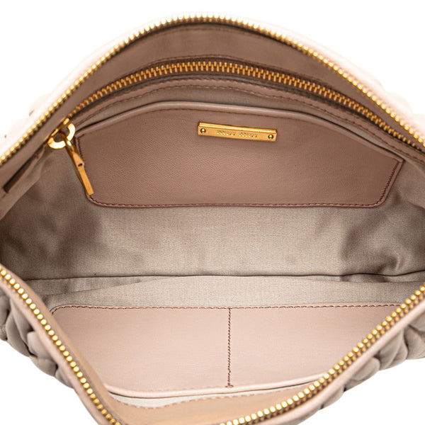 ミュウミュウ マテラッセ クラッチバッグ ピンク ベージュ レザー レディース MIUMIU 【中古】
