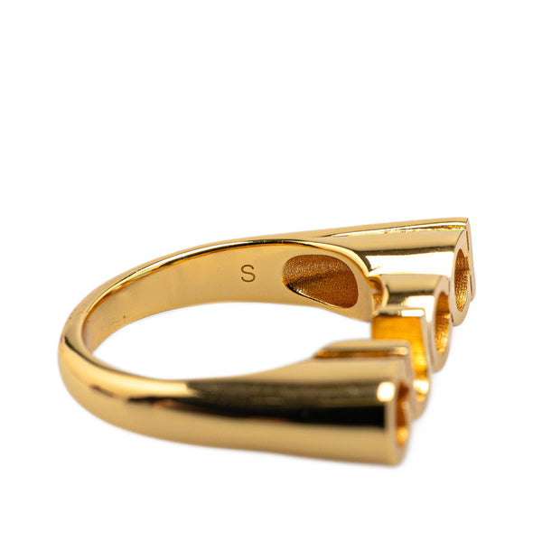 グッチ GUCCI ロゴ リング 指輪 #S ゴールド メッキ レディース GUCCI 【中古】