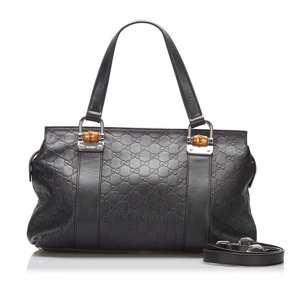 グッチ バンブー グッチシマ ハンドバッグ ショルダーバッグ 2WAY 355772 ブラウン レザー レディース GUCCI 【中古】