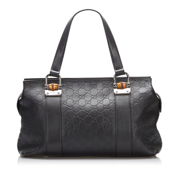 グッチ バンブー グッチシマ ハンドバッグ ショルダーバッグ 2WAY 355772 ブラウン レザー レディース GUCCI 【中古】